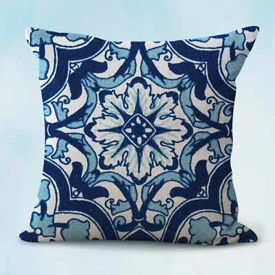 Azulejo Spanish Mexican Talavera Cushion Cover Decorate Pillow Case • $15.98