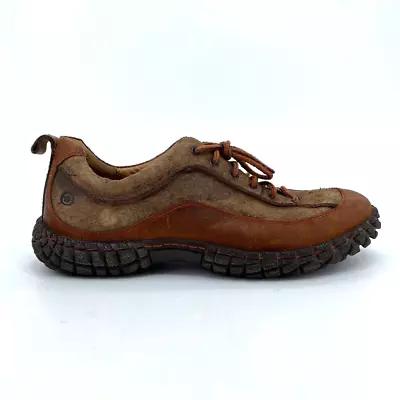 Born Mens Bushveld Fashion Sneakers Brown Leather Lace Up Lug Sole Slip M6280 11 • $31.99