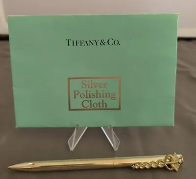 Tiffany & Co Ballpoint Medical Caduceus Black Ink Ster Silver W/ Polishing Cloth • $275