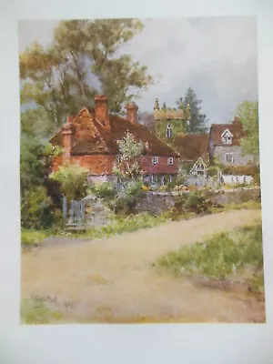 £7.99 • Buy Original Edwardian 1909 HAMPSHIRE Print Of Headley Village By Wilfrid Ball