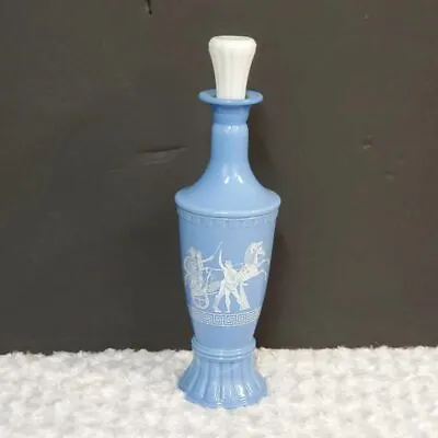 Vintage Jim Beam Olympian Whiskey Decanter Barware Blue Roman Greek Bottle • $32.47