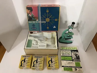 Vintage Tasco 300x Microscope Plus Book & 3 Boxes Perfect Specimen Slides • $41.51