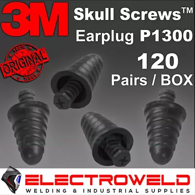 120 Pairs 3M Peltor Skull Screw Grip Earplugs Uncorded Ear Plugs Reusable P1300 • $129.95