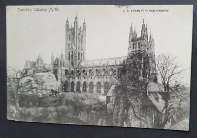 Vintage JG Charlton B&W Postcard - Canterbury Cathedral NW - 1906 #b • £1.50