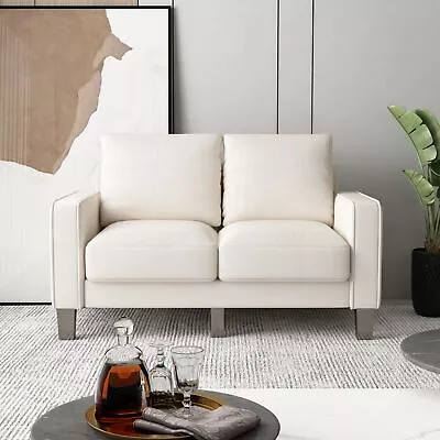 Modern Living Room Furniture Loveseat In Beige Fabric • $371.65