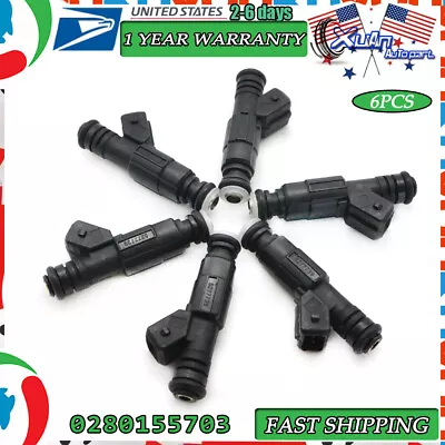 1993-1998 0280155703 6x New Fuel Injector For Jeep Grand Cherokee 5.2L 5.9L V8  • $43.97