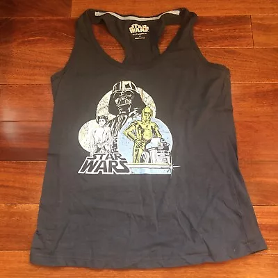 Star Wars Gray Womens Tank Top Darth Vader Princess Leia C-3PO R2-D2￼ Medium • $7.99