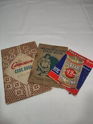 Lot Of 3 Vintage Cook Books 1946 Carnation / Gold Label / Metropolitan Life • $7