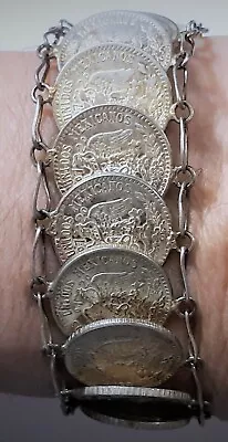 Vintage Mexican 20 Centavos Coin Bracelet 1928-1945 • $158