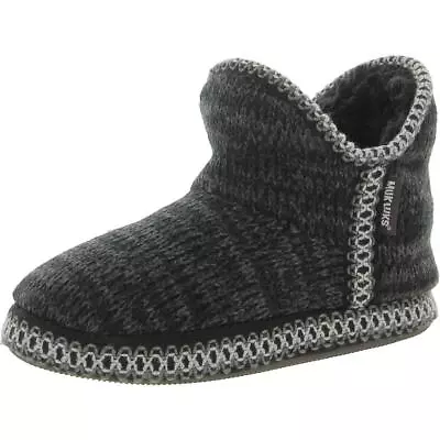 Muk Luks Womens Black Knit Cozy Ankle Boots Shoes 5-6 Medium (BM) BHFO 3014 • $15.99