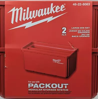 Milwaukee 48-22-8063 Large Bin Set For PACKOUT W/ Organizers - 2 PK         SB19 • $14.49