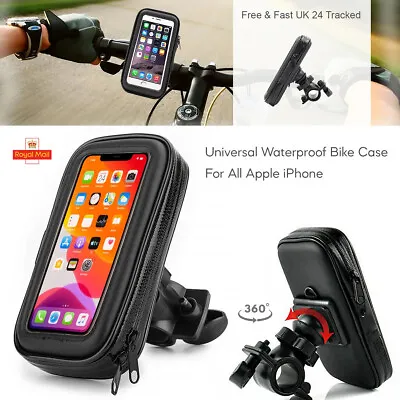 Universal Waterproof 360 Motor Bike Bicycle Phone Mount Case Holder IPhone Model • £7.89