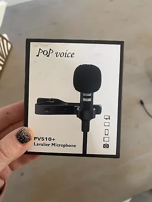 Pop Voice PV510+ Lavalier Microphone W/ 4 Pin To 3 Pin Adapter • $5