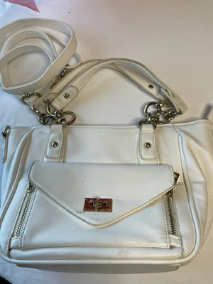 $18 • Buy White Forever New Hand & Shoulder Bag With Zip Up Compartments 