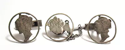$95 • Buy Genuine Mercury Dime Cufflinks And Tie Tack Repurposed 10.2 Grams