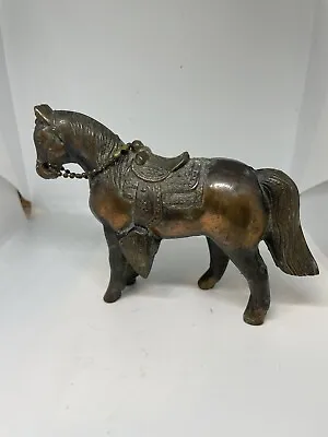 $20 • Buy Vintage 1950’s Cast Pot Metal Horse Carnival Prize Horse Figure Copper/Bronze