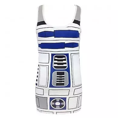 Star Wars I Am R2-D2 White Costume Adult Tank • $44.99