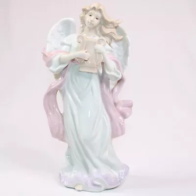 VTG Mark O'Well Angel Figurine Sculpture Harp Music Instrument Pink Shawl 10.5  • $17.10