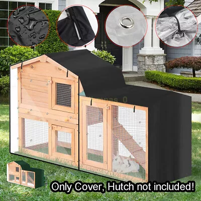 Triangle Rabbit Hutch Cover 210D Oxford Waterproof Rabbit Pet House Cage Covers • $13.16