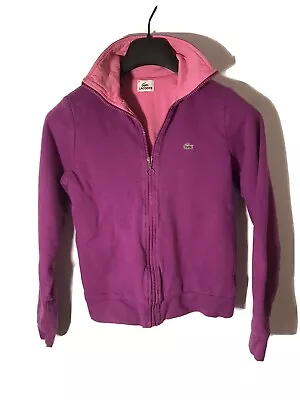 Lacoste Women’s XS Full Zip Sweatshirt Track Jacket -Purple & Pink -Cotton • £28.87