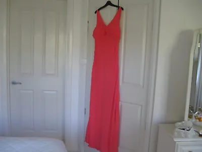 $40 • Buy Weddings & Special Occasion  Long Dress Size 12 Coral Pink No Sleeves Lined. 