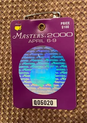 2000 Masters Badge Hologram Vijay Singh Winner Augusta National Golf Ticket • $9.99