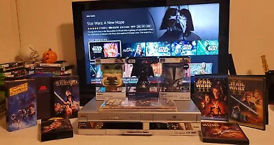 STAR WARS BUNDLE Toshiba DVD/VHS VCR Recorder | COMICS | Ceramic COCOA FIGURES  • $70