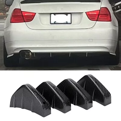 For E36 E46 E93 E90 E92 4PCS Rear Bumper Diffuser Shark Fin Spoiler Lip Splitter • $22.49