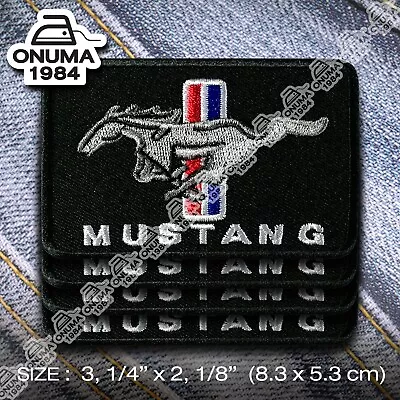 4x MUSTANG Patch Iron On Custom Jacket Decorate Cap T-shirt Classic Roadster • $9.99