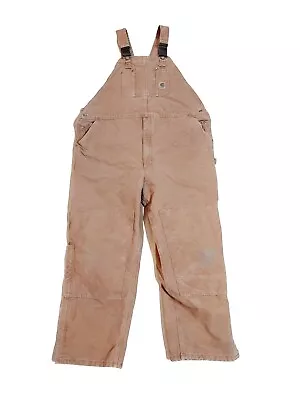 Carhartt R27 BRN - Sandstone Duck Bib Overall - Quilt Lined Size 48x32 • $57.77