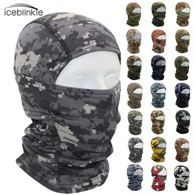 Camo Hunting Balaclava Full Face Mask UV Protection Airsoft Tactical Combat Cap • $9.39