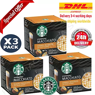 Pack X 3 Starbucks Nescafe Dolce Gusto Caramel Macchiato Coffee 12 Coffee • $45