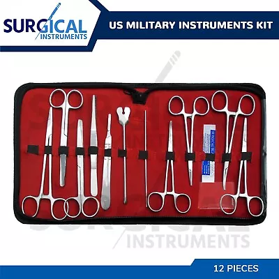 12 Pcs Instruments Surgical Kit Survival Emergency First Aid Military German Gr • $14.99