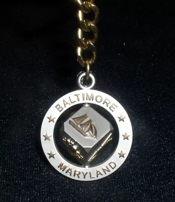 Baltimore Maryland Vintage Souvenir Metal Key Chain W/spinning Cube • $12