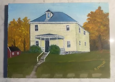 Vintage 1988 Artist Painting Of A Circa 1905 Maplewood Ave. Milton VT House • $22.88