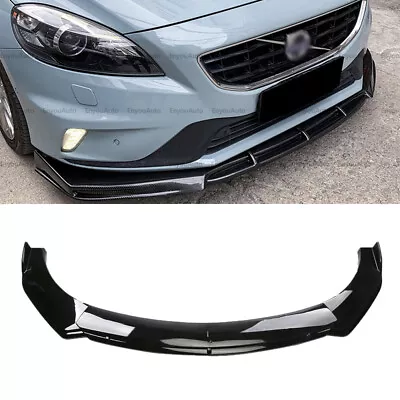 For Volvo S60 S90 Universal Front Bumper Lip Spoiler Splitter Glossy Black • $57