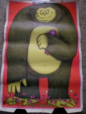 Vintage 1971 GARY PATTERSON Togetherness POSTER Ape ART Gorilla Large 23 X35  • $39.98