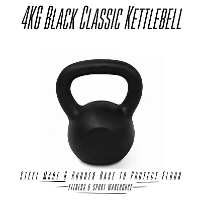 4KG Classic Kettlebell Russian Kettle Bell Solid Cast Iron NEW • $24.99