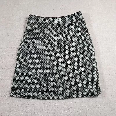 Worthington Skirt Women's 6 Teal Brown Lined Knit Geometric Pockets Zip Pencil • $16.97