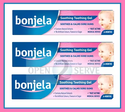 3x Bonjela Soothing Teething Gel -No Artificial Colours Flavours Or Sugar -15ml • £7.99