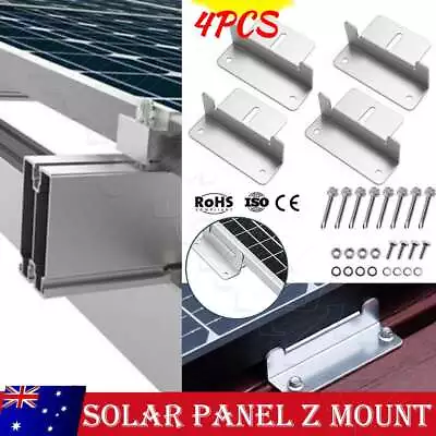4 Pcs Solar Panel Z-Bracket Mounting RV Mount Aluminum Kit Flat Roof Yacht • $11.65