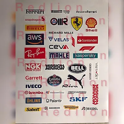 Ferrari F1 Sponsor And Partner Stickers HelmetPc Glasse Etc • £7.50