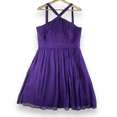 J. Crew Womens Size 12 Purple Sinclair Dress In Silk Chiffon Special Occasion • $29.99