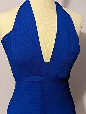 Royal Blue Bodycon Halterneck Midi Dress • £19.99