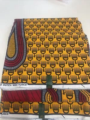 VLISCO Brand Fabric Multi-Color. 100% Cotton 6 Yards. Guaranteed Dutch Wax • $99