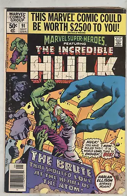 Marvel Super- Heroes #91 September 1980 VG- Hulk Jarella Story • $3.50