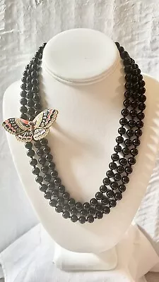 Metropolitan Museum Of Art Necklace Butterfly Multi Strand Enamel Rhinestone Vnt • $94.50