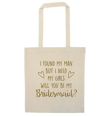 £8.99 • Buy Will You Be My Bridesmaid, Tote Bag Wedding Announcement Bridal Shower Gift 1247