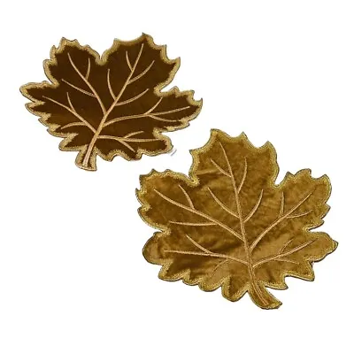 Rachel Ashwell Autumn Maple Leaf Shaped 15in Diameter Charger Placemat Set Of 2 • $22.99