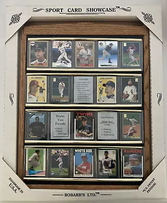 Robarb's Sport Card Showcase - 20 Card Oak/Gold Display Case - New In Box • $25